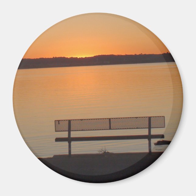 Mississippi River Sunset Photo Magnet (Framsidan)