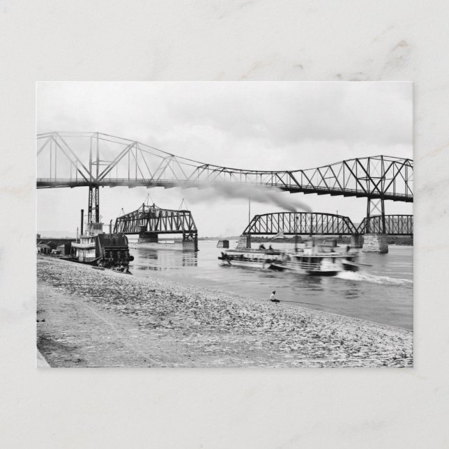 Mississippi River vid Winona på 1880-talet Vykort (Framsida)