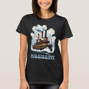 Mississippi Riverboat Classic Blå Resa T Shirt