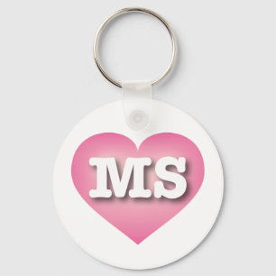 Mississippi Rosa Fade Heart - I kärlek MS Nyckelring