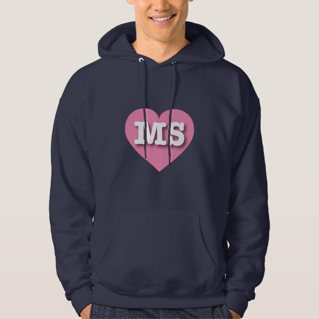 Mississippi Rosa Heart - I kärlek MS Hoodie (Framsida)