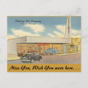 Mississippi, Safeway Cab Co., Vicksburg Vykort