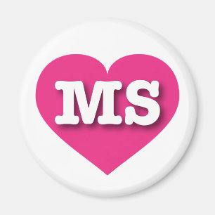 Mississippi Shock rosa Heart - I kärlek MS Magnet