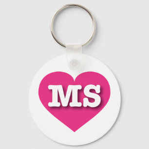Mississippi Shock rosa Heart - I kärlek MS Nyckelring