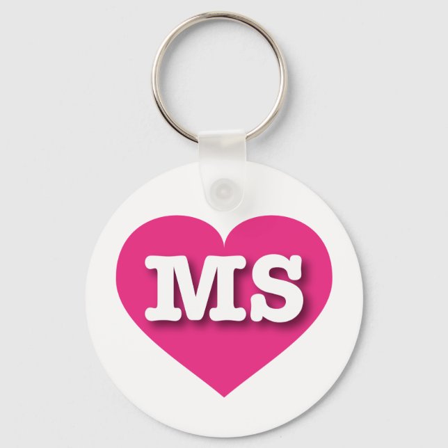 Mississippi Shock rosa Heart - I kärlek MS Nyckelring (Framsida)
