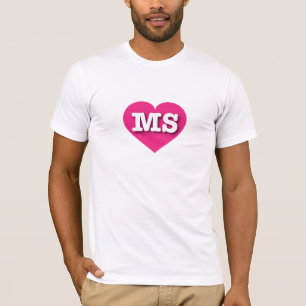 Mississippi Shock rosa Heart - I kärlek MS T Shirt