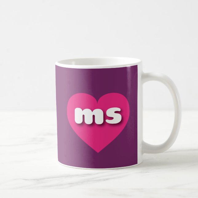Mississippi shock rosa hjärta - I kärlek ms Kaffemugg (Höger)