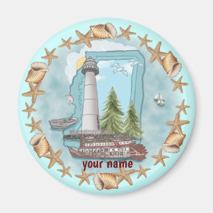 Mississippi Snäckas Lighthouse magnet