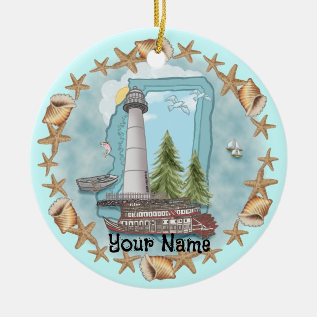 Mississippi Snäckas Lighthouse Ornament (Framsidan)
