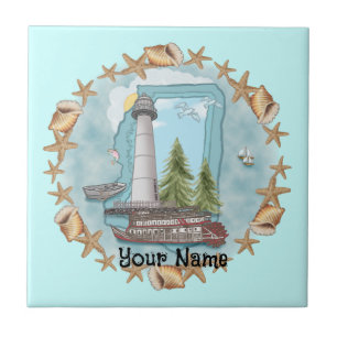 Mississippi Snäckas Lighthouse Tile Kakelplatta