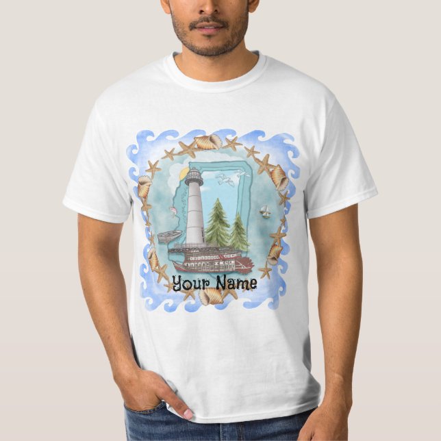 Mississippi Snäckors Lighthouse T Shirt (Framsida)