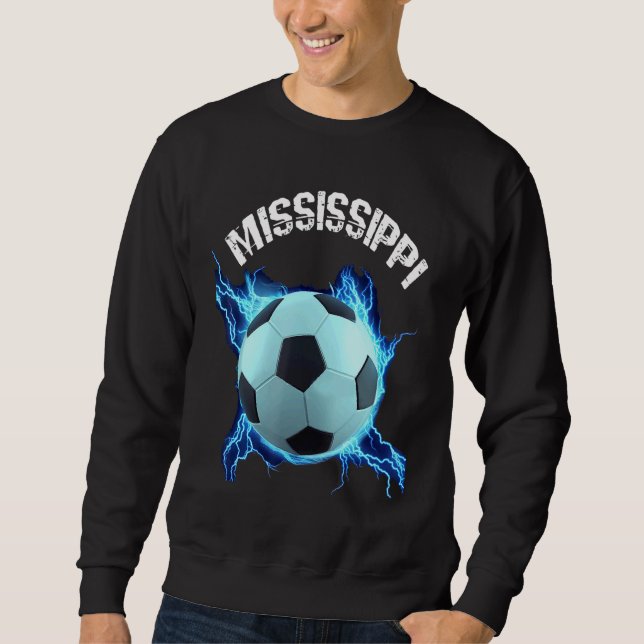 Mississippi Soccer Retro Lång Ärmad Tröja (Framsida)
