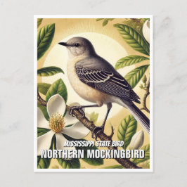 Mississippi State Bird Northern Mockingbird Vykort