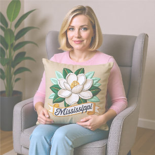 Mississippi State Blommor Emblem Kudde
