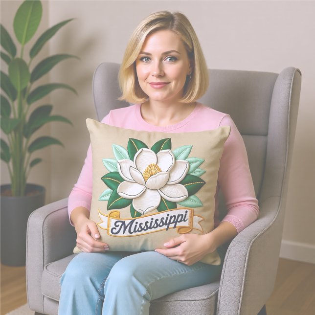 Mississippi State Blommor Emblem Kudde (Skapare uppladdad)