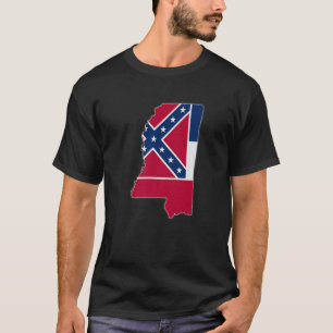 MISSISSIPPI STATE KARTA MISSISSIPPI MS Flagga Root T Shirt