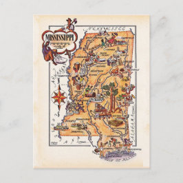Mississippi State Karta-vykort Vykort