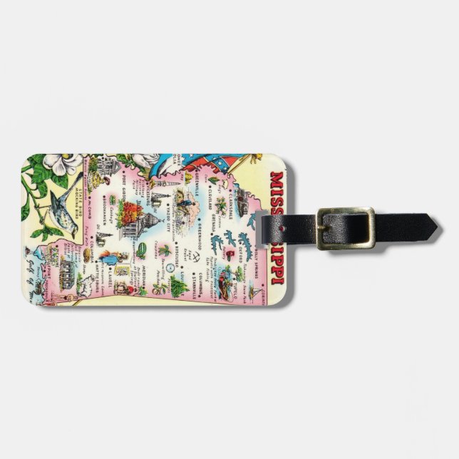 Mississippi State Luggage Tag Bagagebricka (Horisontell Framsida)