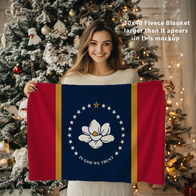 Mississippi State New Flagga USA United Stater 30x Fleecefilt (Mississippi State 30x40 Fleece Blanket)