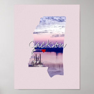 Mississippi State Photo infoga och namn Poster