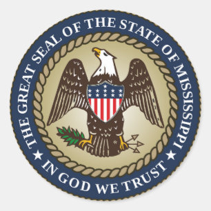 Mississippi state säamerica republic symbol fla runt klistermärke
