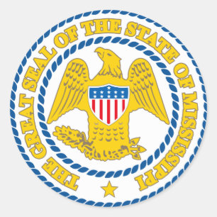 Mississippi State Seal Runt Klistermärke