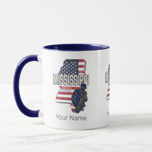 Mississippi State United Stater Karta Vintage USA Mugg