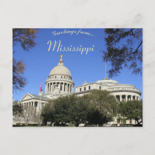 Mississippi Staten Huvudstad Byggande Mississippi Vykort