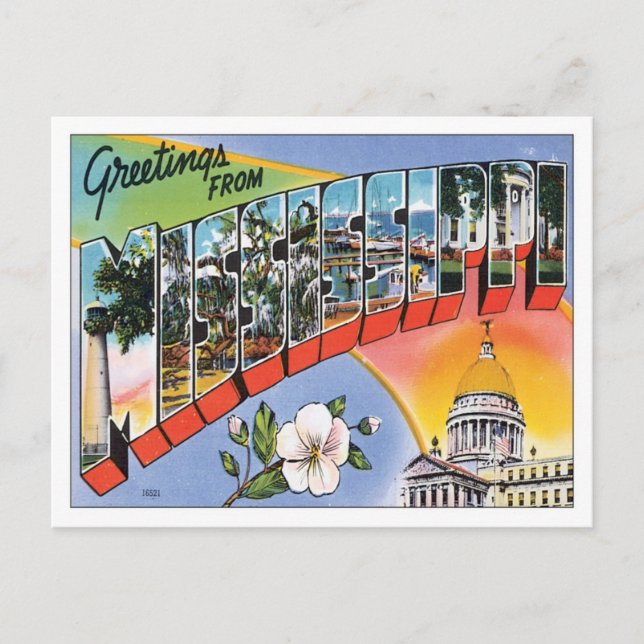 Mississippi Stater Vykort (Framsida)