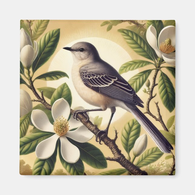 Mississippi Statfågel Northern Mockingbird Magnet (Framsidan)