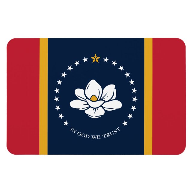 Mississippi Statlig flagga Magnet (Horisontell)