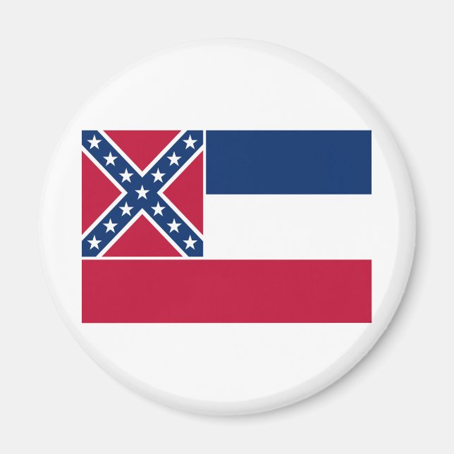 Mississippi Statlig flagga Magnet (Framsidan)