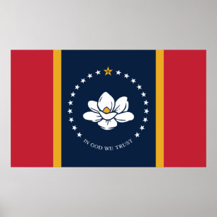 Mississippi Statlig flagga Poster