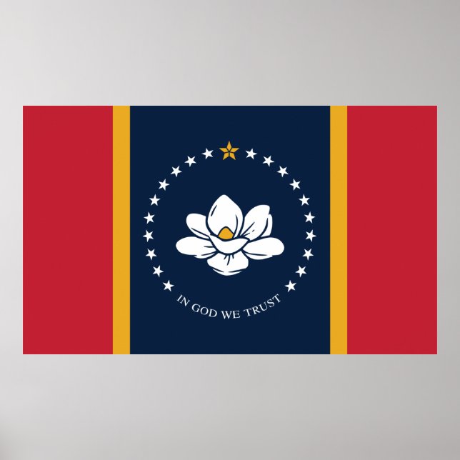 Mississippi Statlig flagga Poster (Framsidan)