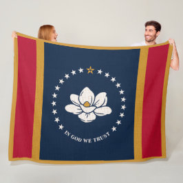 Mississippi Statlig flagga Print Patriotc Fleecefilt