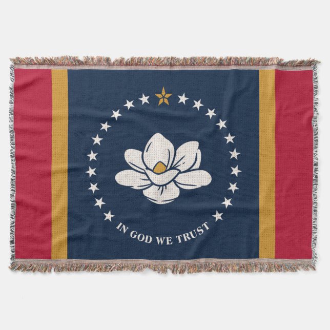 Mississippi Statlig flagga Skriv ut Patriotic Filt (Framsidan)
