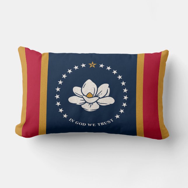 Mississippi Statlig flagga Skriv ut Patriotic Lumbarkudde (Framsida)