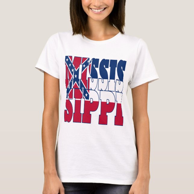 Mississippi statlig flagga t-shirt (Framsida)
