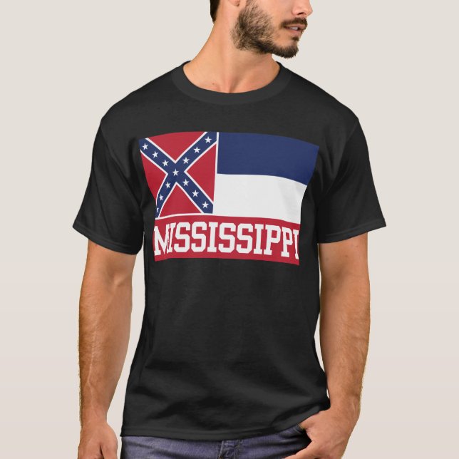 Mississippi statlig flagga tee shirt (Framsida)