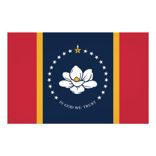 Mississippi Statlig flagga USA Fototryck