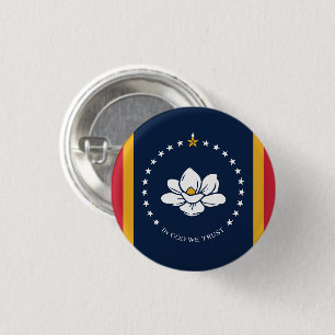 Mississippi Statlig flagga USA Knapp