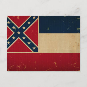 Mississippi Statlig flagga VINTATE.png Vykort