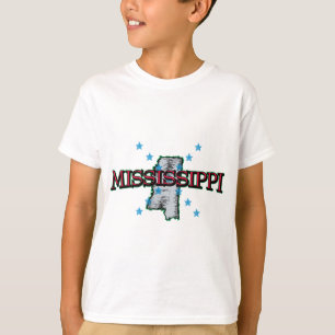 Mississippi Statskarta T Shirt