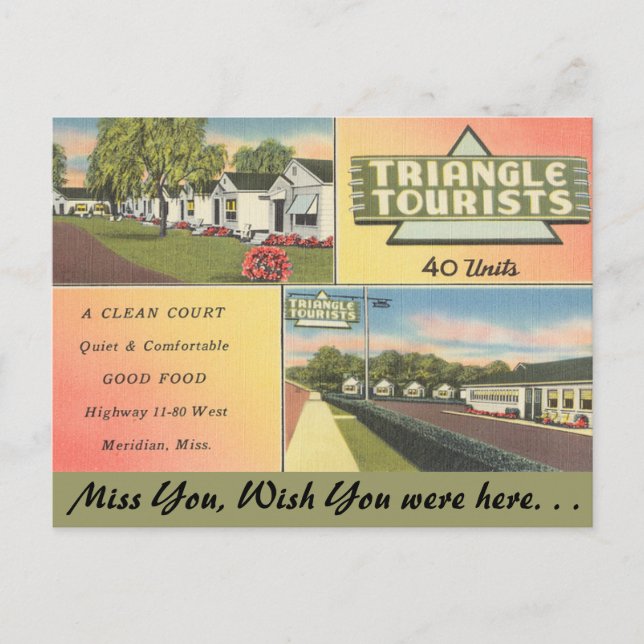 Mississippi, Triangle Tourists, Meridian Vykort (Framsida)