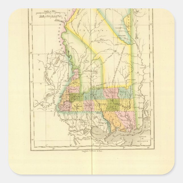Mississippi US Fyrkantigt Klistermärke (Framsida)