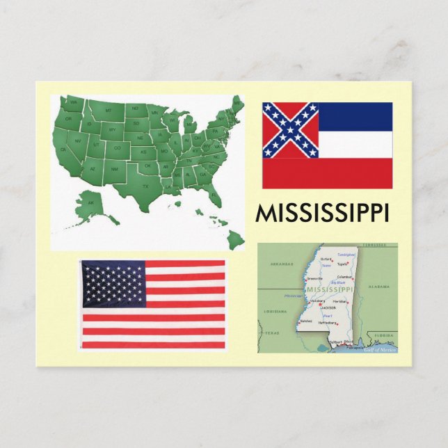 Mississippi USA Vykort (Framsida)