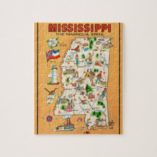 Mississippi Vintage Karta Pussel