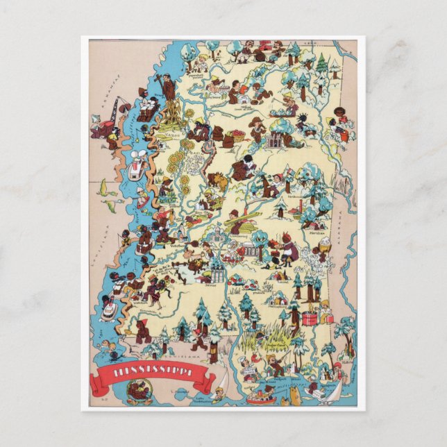 Mississippi Vintagekarta Vykort (Framsida)