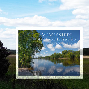 Mississippifloden Solig dag, norr om Minneapolis Vykort
