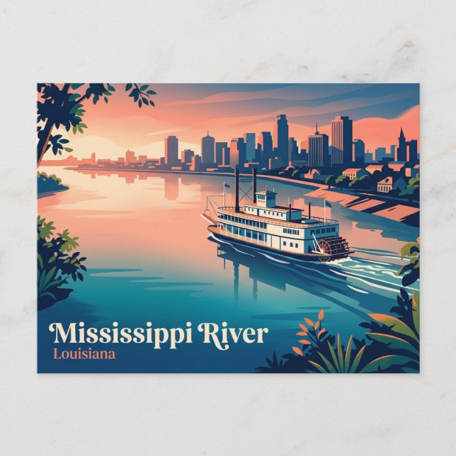 Mississippifloden USA Vykort (Framsida)